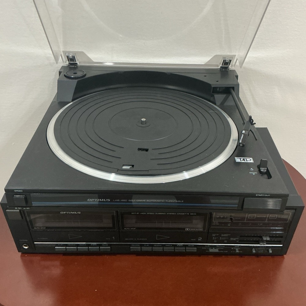 Optimus SCT-87 High Speed Dubbing Stereo Cassette Deck & LAB-460 Auto Turntable